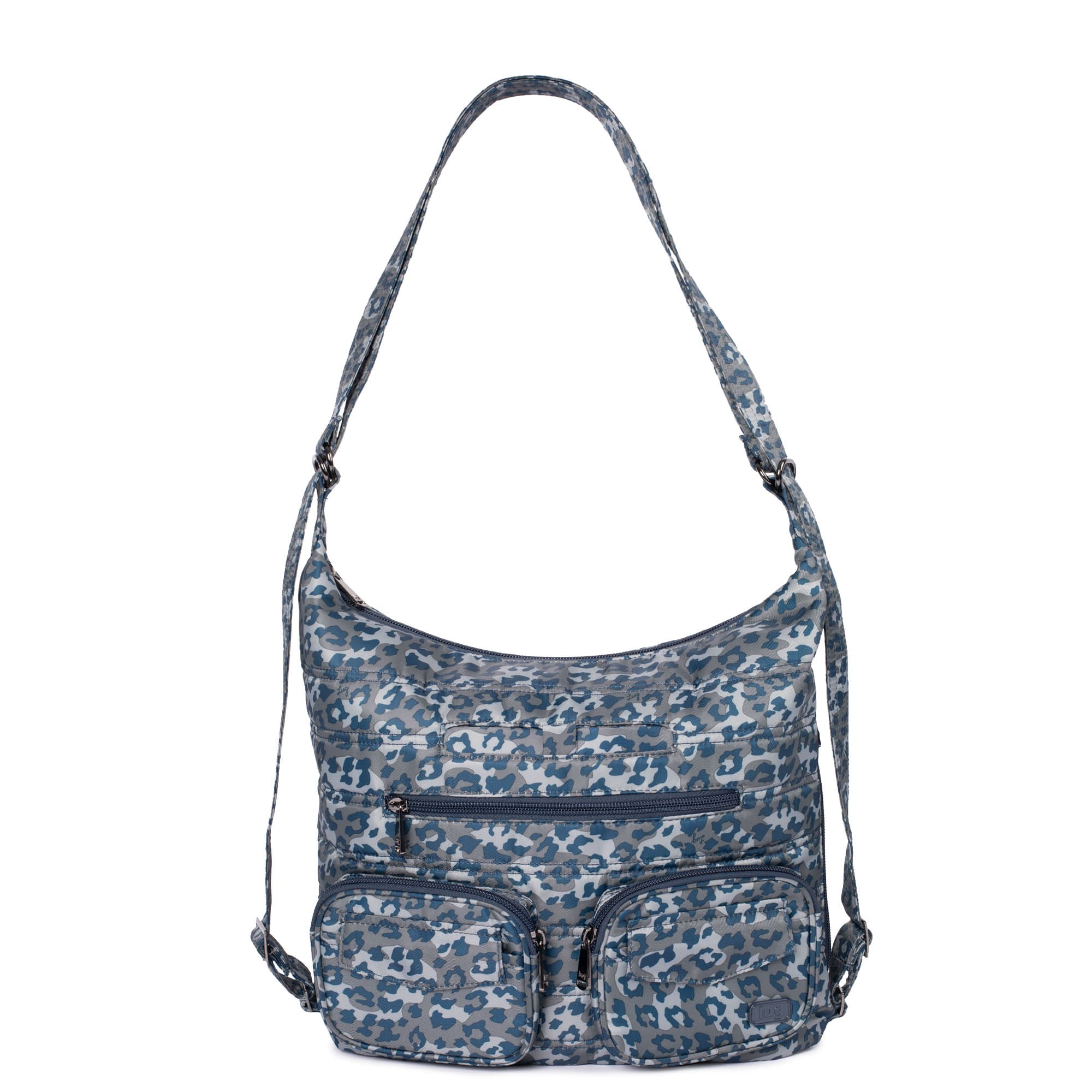 Zipliner Convertible Hobo Bag - LEOPARD NAVY - Zipliner_LeopardNavy_01