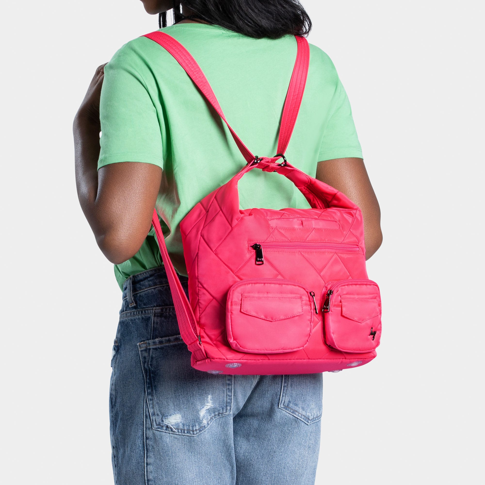 Zipliner 2 Convertible Hobo Bag - MAGENTA - Zipliner_Magenta_Model_02