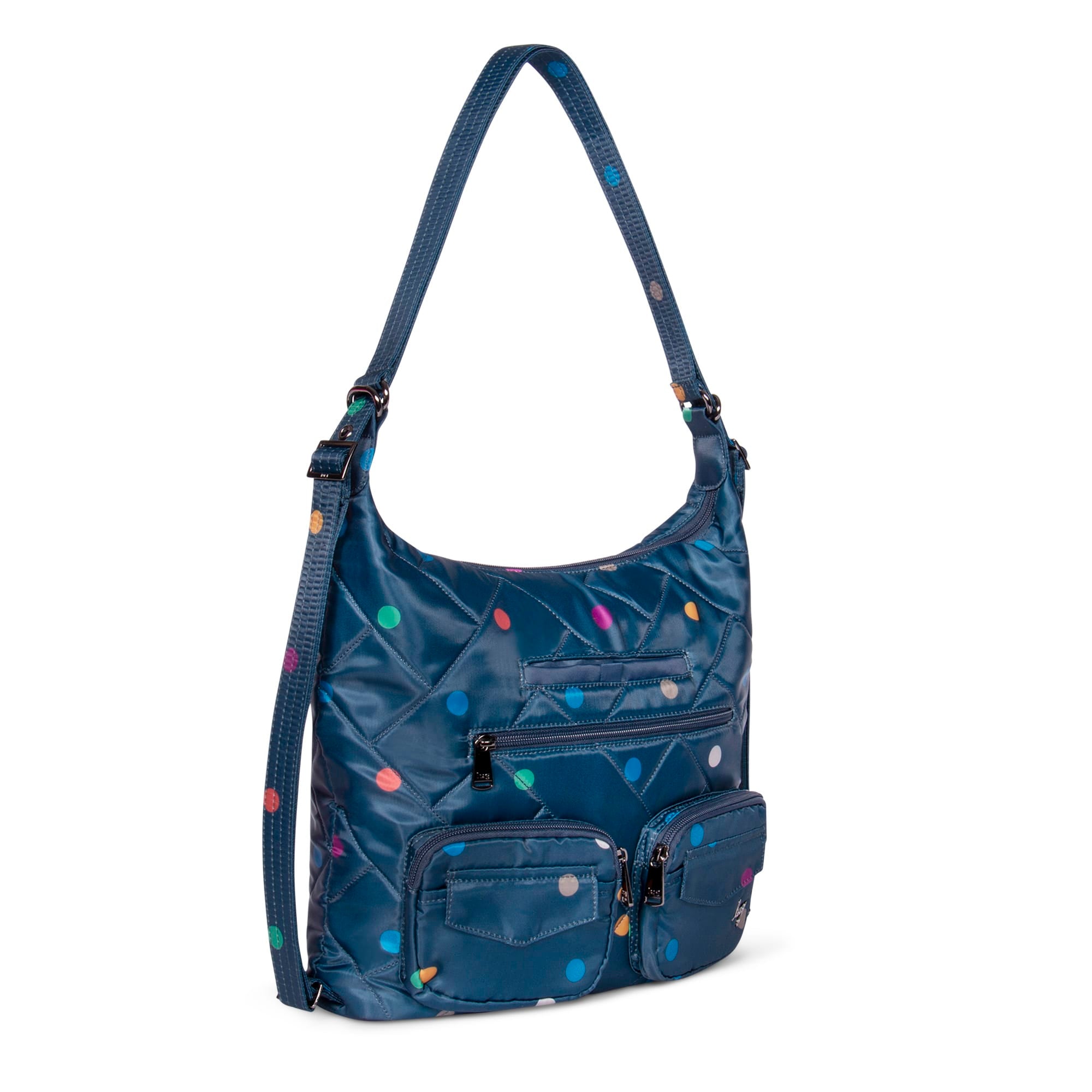 Zipliner 2 Convertible Hobo Bag - MULTI DOTS NAVY - Zipliner_MultiBlueDot_02