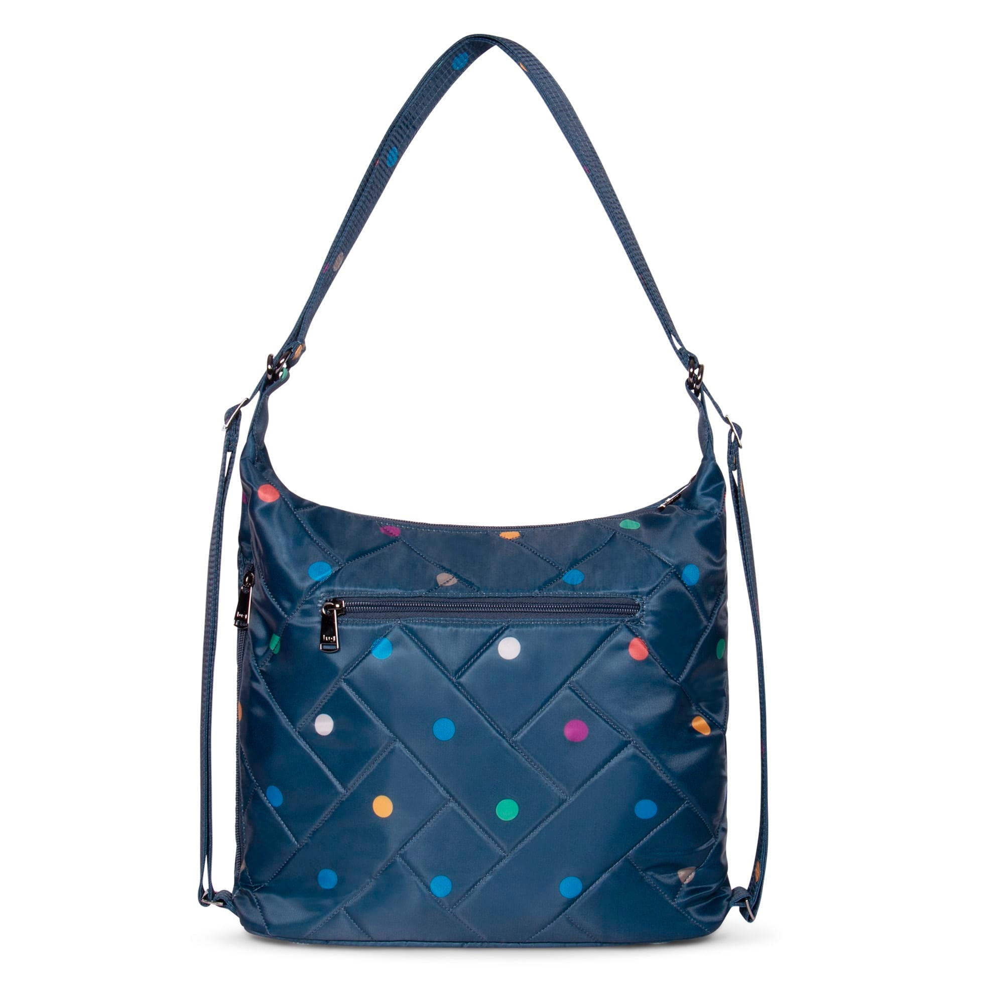 Zipliner 2 Convertible Hobo Bag - MULTI DOTS NAVY - Zipliner_MultiBlueDot_04