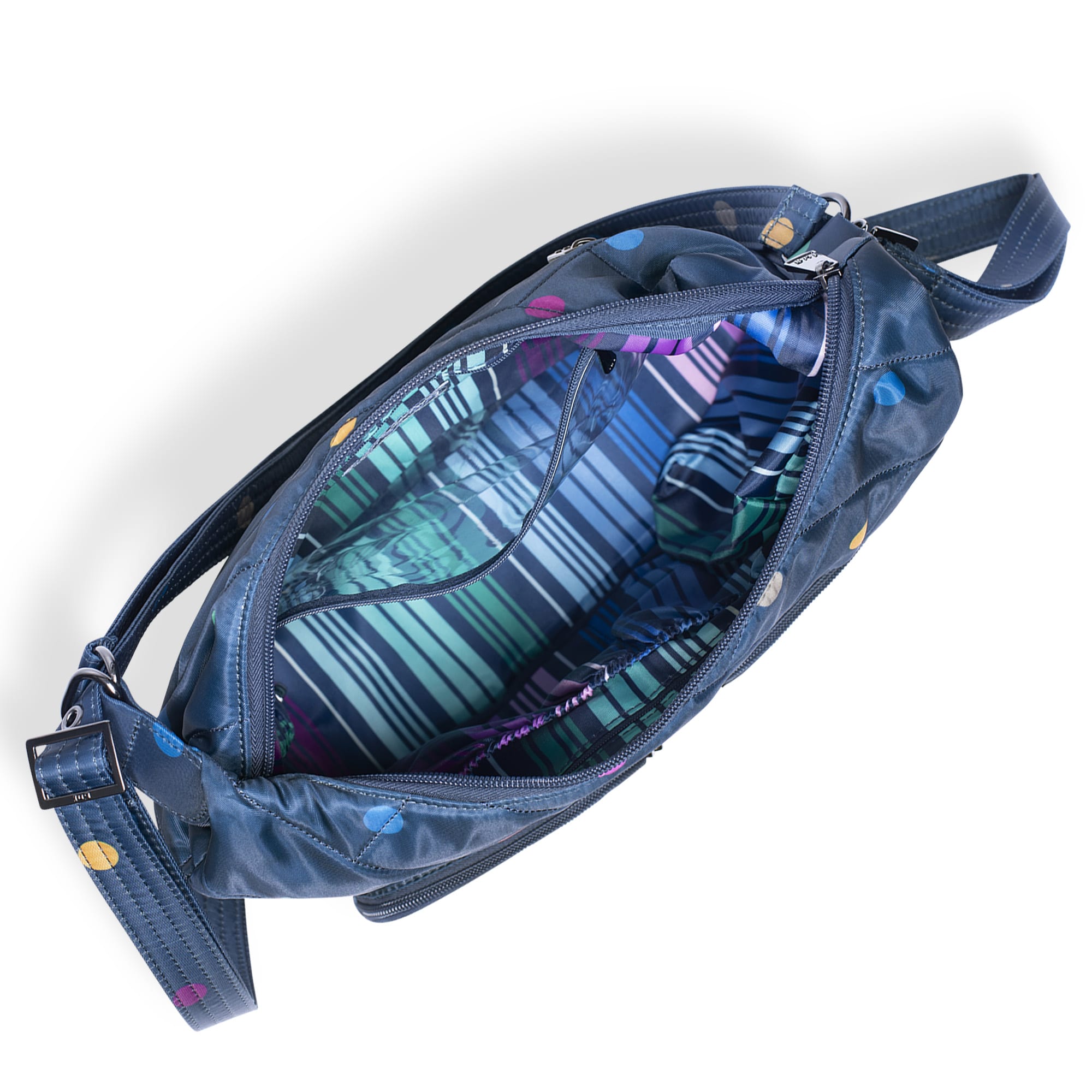 Zipliner 2 Convertible Hobo Bag - MULTI DOTS NAVY - Zipliner_MultiBlueDot_05