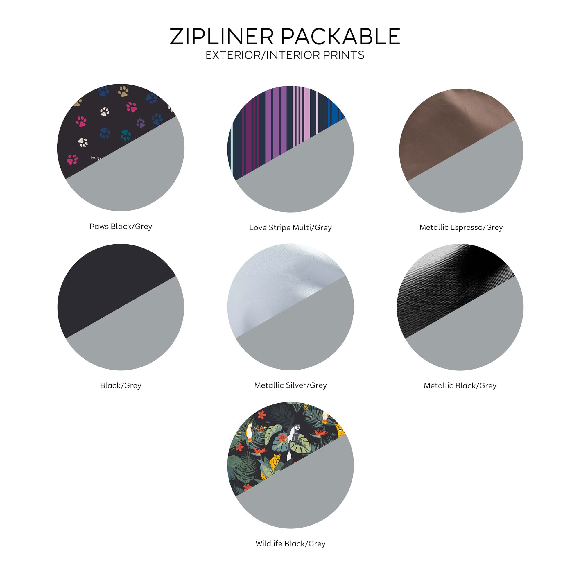 Zipliner Packable Convertible Hobo Bag - - Zipliner_Packable_Swatches