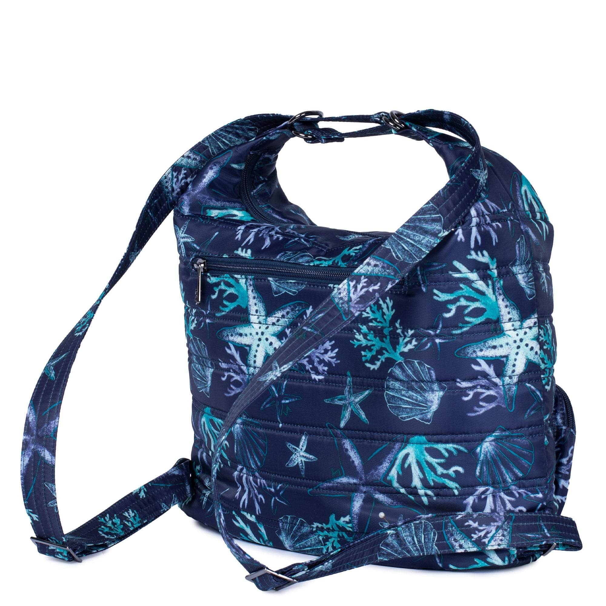 Zipliner Convertible Hobo Bag - STARS AND SHELLS NAVY - Zipliner_StarsandShellsNavy_04a_37f27ffe-1cf6-41a4-9671-23b77c1793e4
