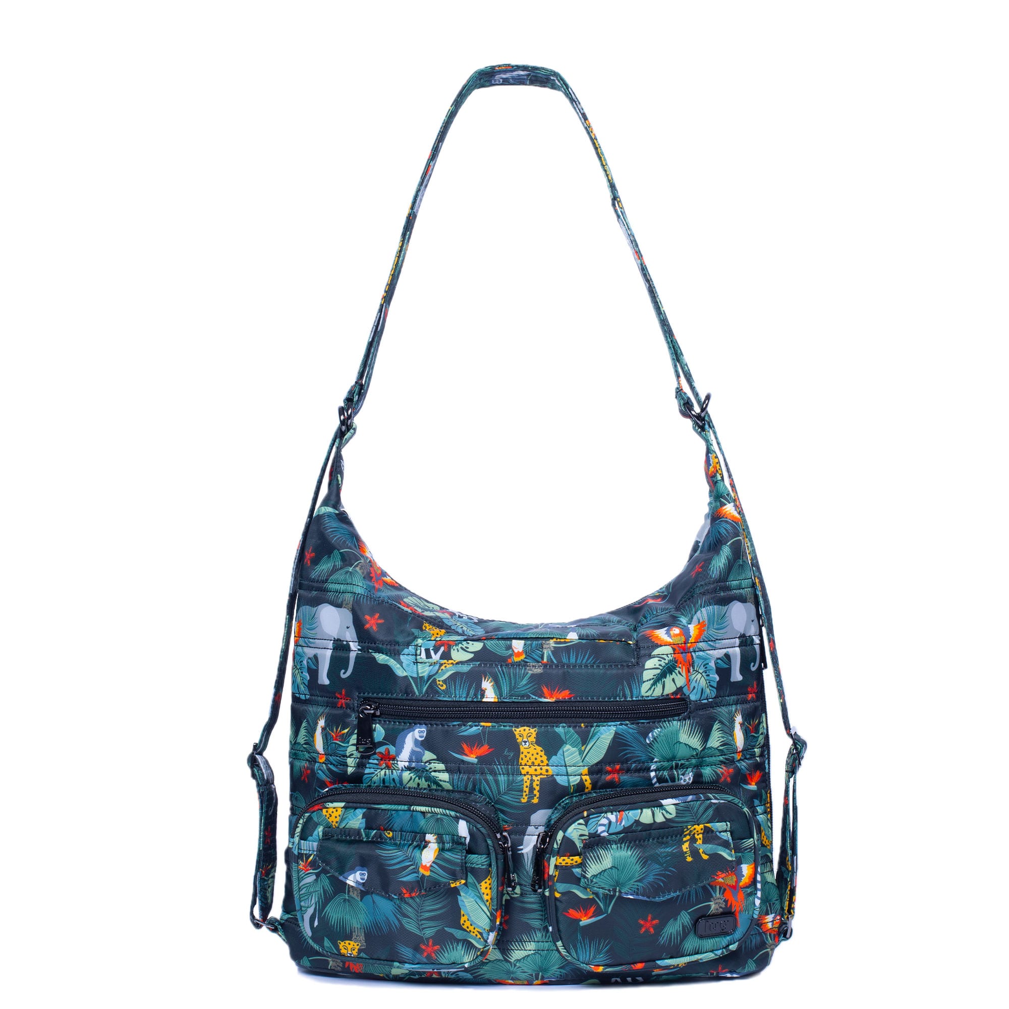 Zipliner Convertible Hobo Bag - WILDLIFE BLACK - Zipliner_WildlifeBlack_01