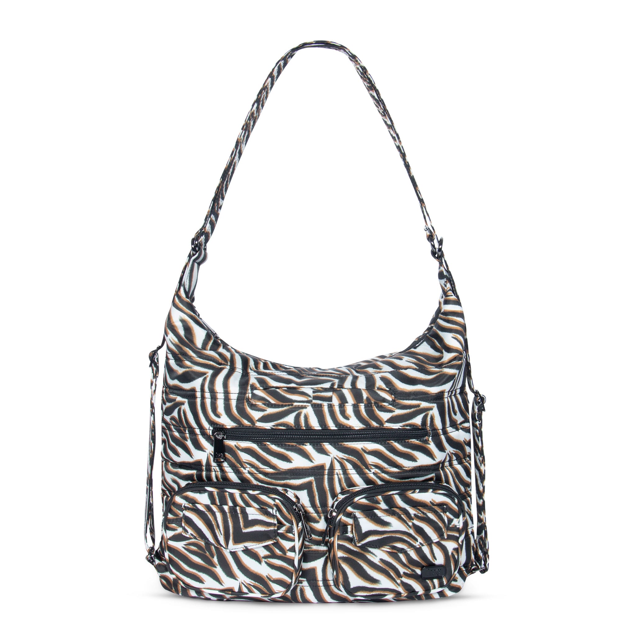 Zipliner Convertible Hobo Bag - ZEBRA SAND - Zipliner_ZebraSand_01