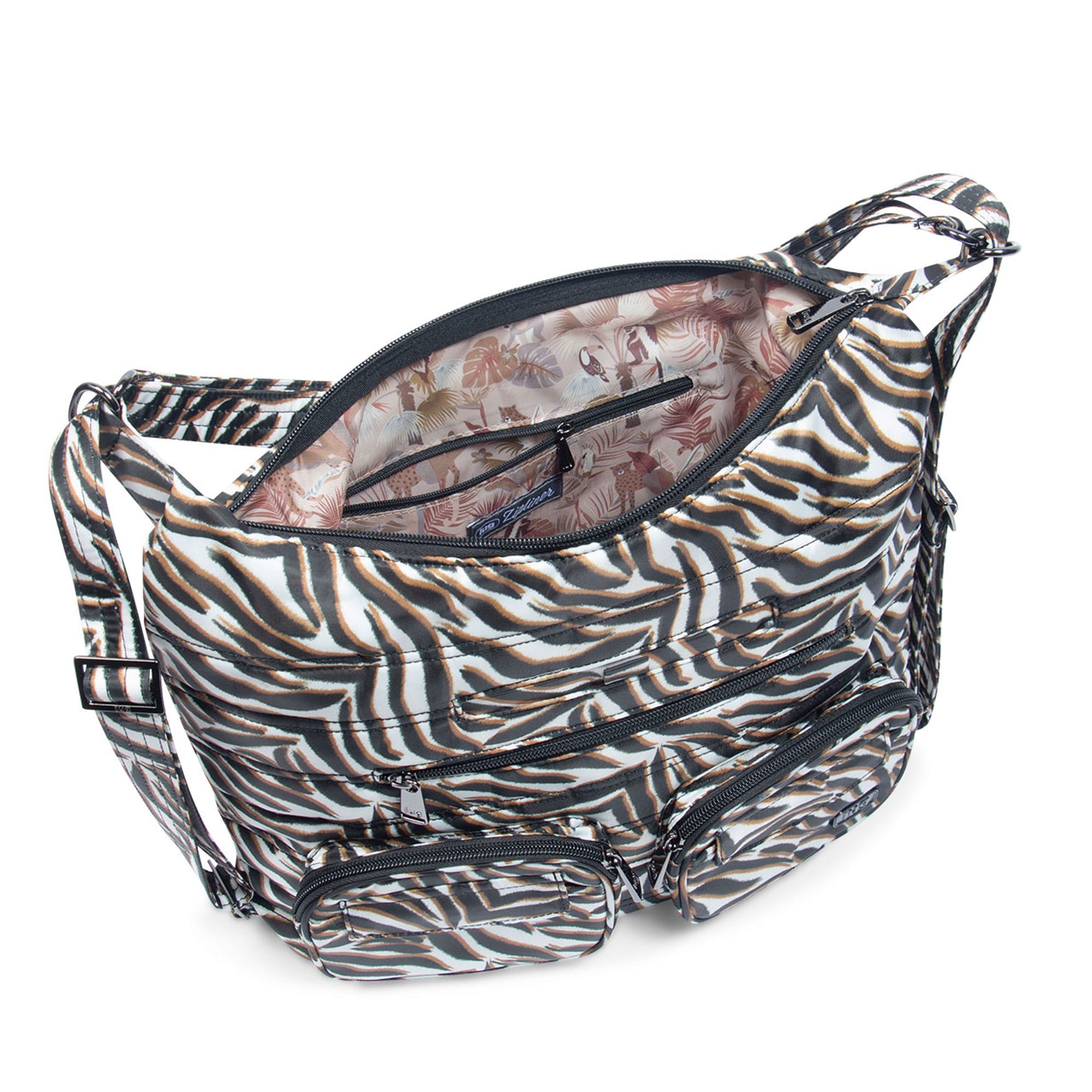 Zipliner Convertible Hobo Bag - ZEBRA SAND - Zipliner_ZebraSand_05