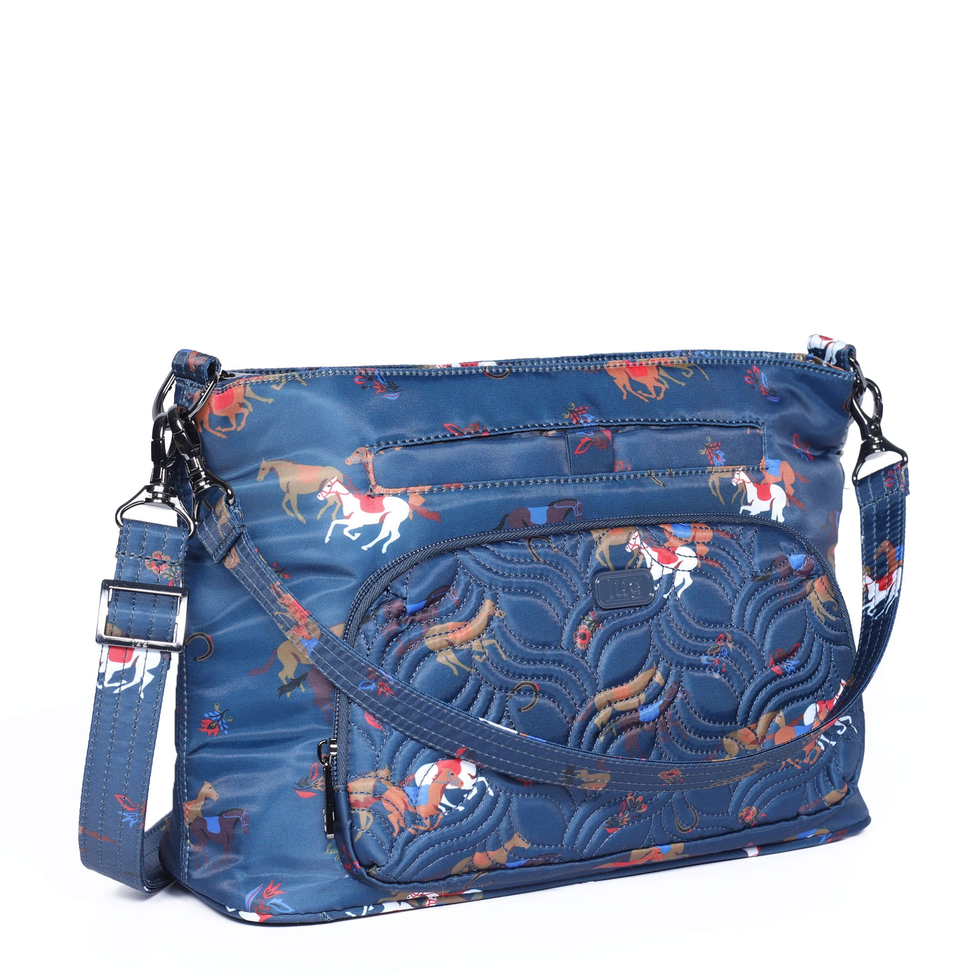 Samba XL Convertible Crossbody Bag - HORSES NAVY - sambaXL_HorsesNavy_02