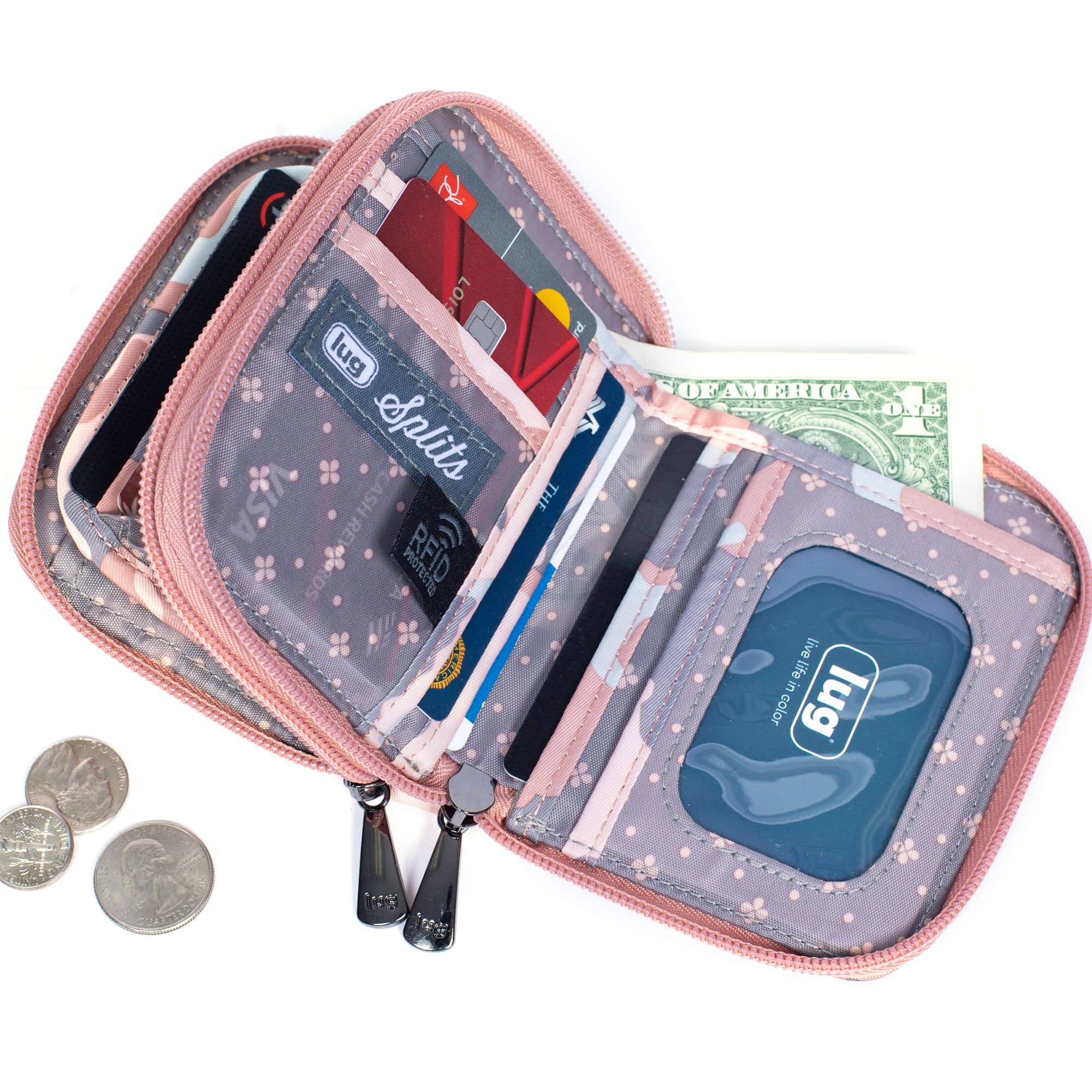 Splits Compact RFID Wallet - - splits-2_CamoRose_06