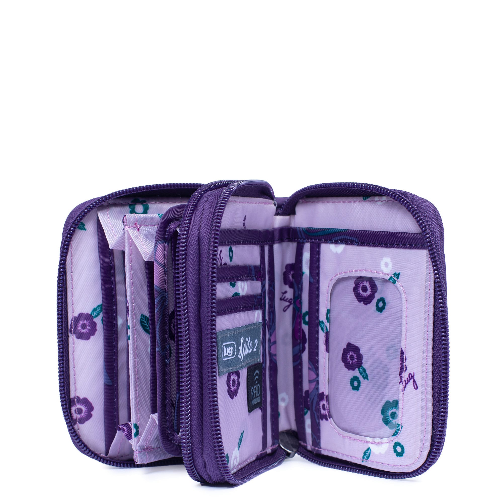 Splits Compact RFID Wallet - FLORET PURPLE - splits2_FloretPurple_05
