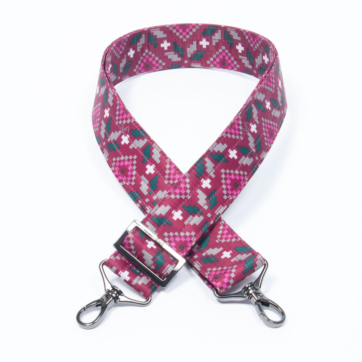 Adjustable Bag Strap - 1.5&quot; - FAIR ISLE WINE - straps1.5_FAIR-ISLE-RED